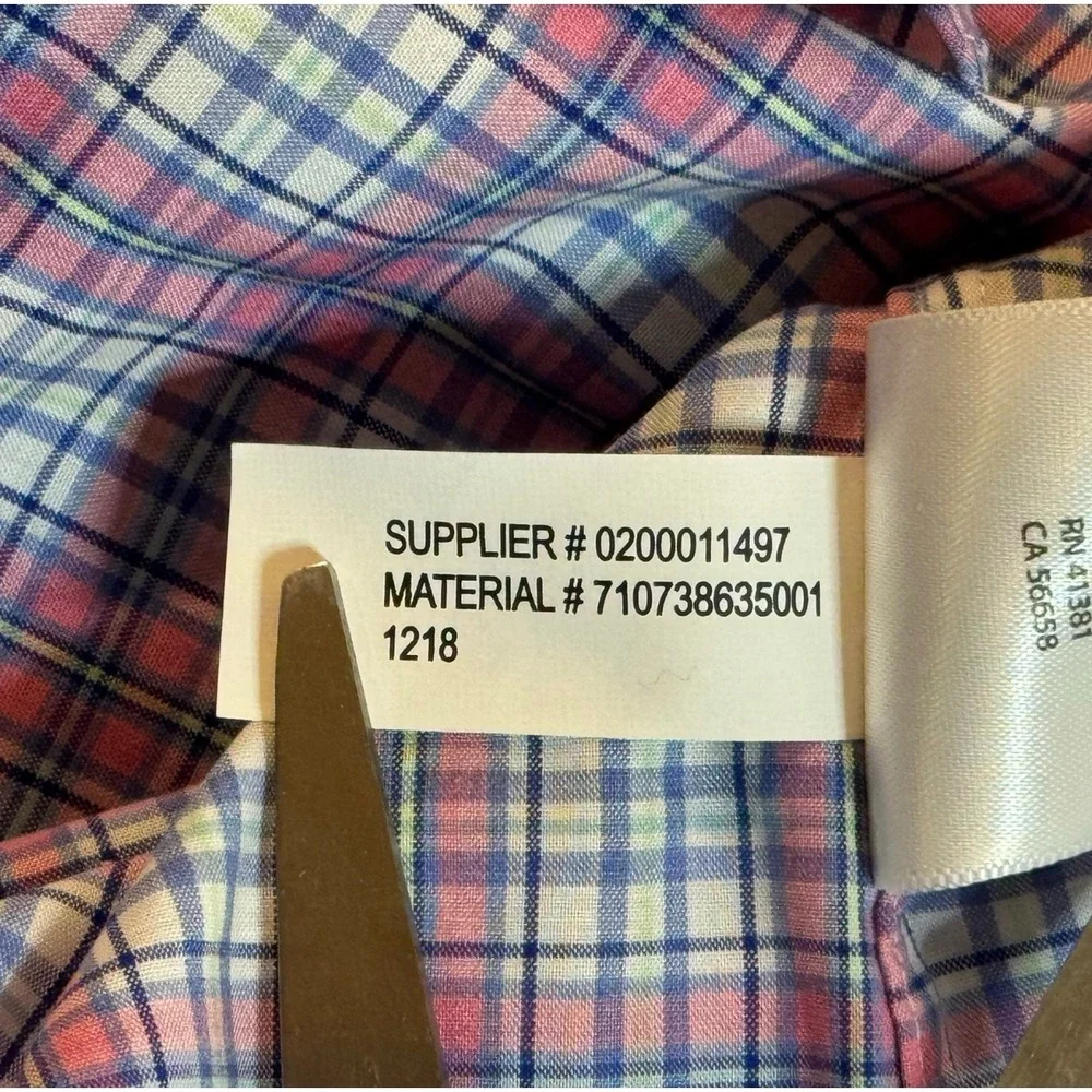 Polo Ralph Lauren Pink Plaid Stretch Casual Long Sleeve‎ Button Up Shirt Men's L